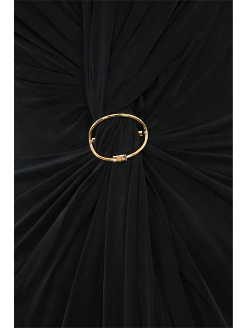 Abito Red Carpet in cupro con drappeggio e accessorio Elisabetta Franchi | ABR0656E2110